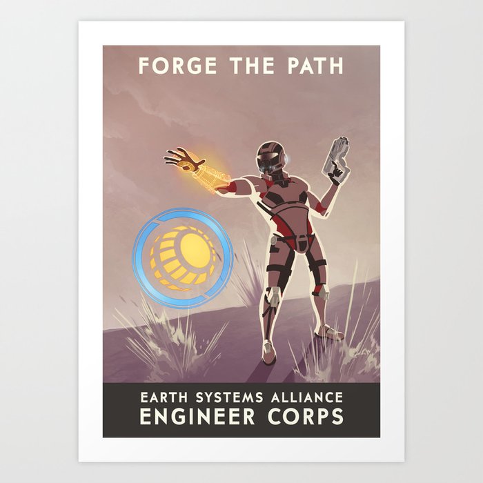 Mass Effect 3- Engineer Propaganda Art Print