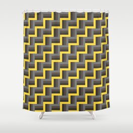 Plus Five Volts - Geometric Repeat Pattern Shower Curtain