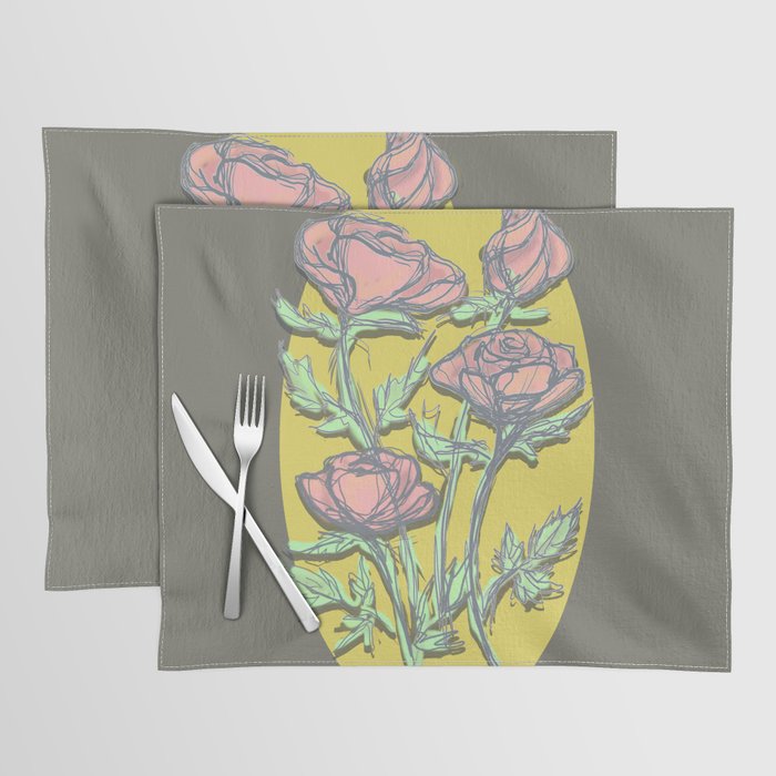 Soft Pink Roses Placemat
