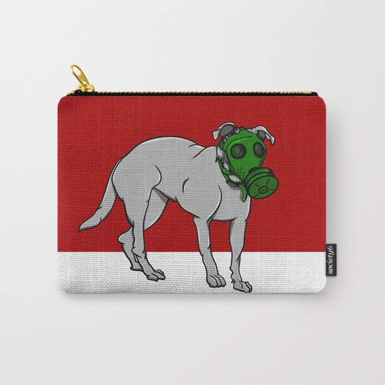 Dog Wearing A Gas Mask Carry-All Pouch