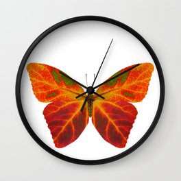 Aspen Leaf Butterfly 2 Wall Clock | Butterfly, Painting, Aspen, Leaves, Fall, Spring, Digital, Butterflies, Autumn 