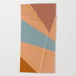 Geometric Minimalist Abstract Painting Illustration Beach Towel