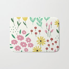 Soft pastel floral print Bath Mat
