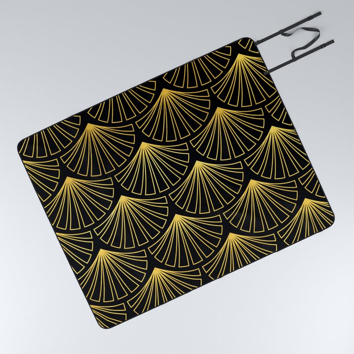 Sensual Art Deco Pattern: A Balmy, Tropical Evening Picnic Blanket