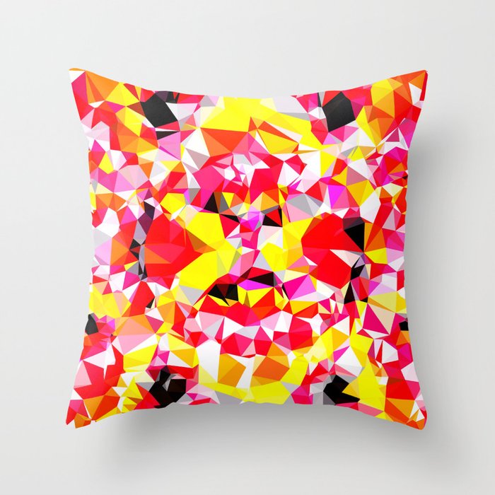 Psychedelic Geometric Triangle Polygon Abstract Pattern In Red