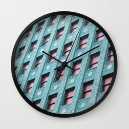 Brick Building with Windows Repeating Pattern in San Francisco Wall Clock