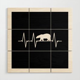 Heartbeat polar bear polar bear favorite animal Wood Wall Art