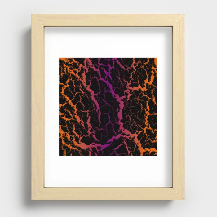 Cracked Space Lava - Orange/Purple Recessed Framed Print