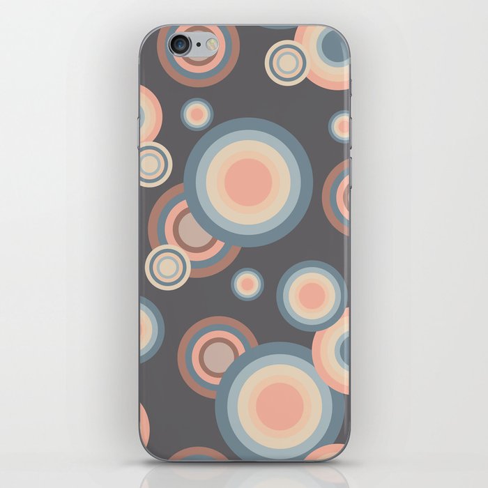 Pastel Rainbow Bubbles Pattern On Grey Background Iphone Skin By
