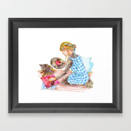 A girl with a kitten vol.2 Framed Art Print
