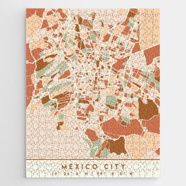 MEXICO CITY CITY MAP EARTH TONES Jigsaw Puzzle