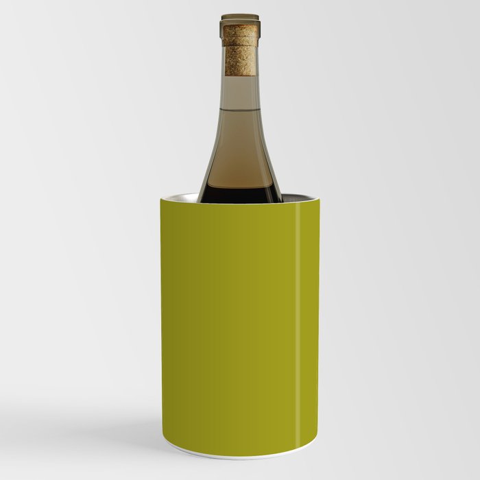 Dark Green-Yellow Solid Color Pantone Pear Liqueur 15-0542 TCX Shades of Yellow Hues Wine Chiller