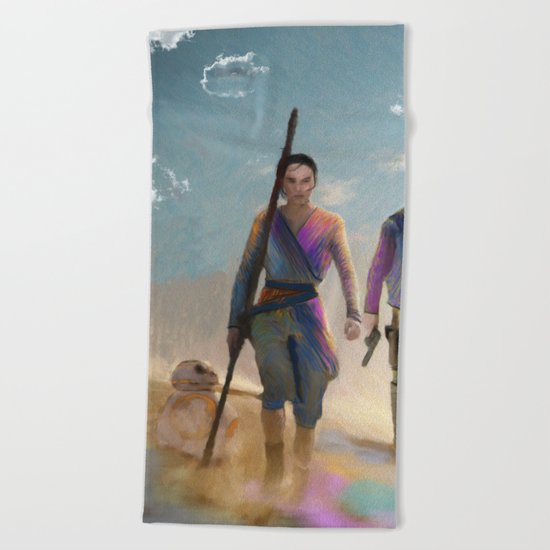 Rey and BB8 Beach Towel