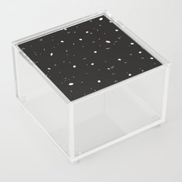 Black and white with pale pink abstract polka dots pattern Acrylic Box