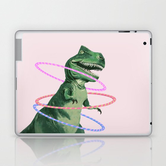 T Rex the Hula Dancer in Pink Laptop & iPad Skin