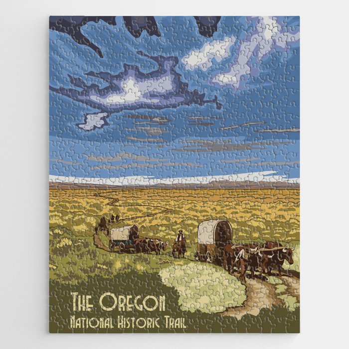 USA national park poster-oregon-wyoming Jigsaw Puzzle