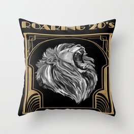 Golden Age of the Roaring 20's Lion Throw Pillow
