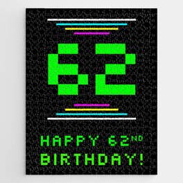 [ Thumbnail: 62nd Birthday - Nerdy Geeky Pixelated 8-Bit Computing Graphics Inspired Look Jigsaw Puzzle ]
