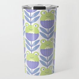 Cute Frogs Lilac Travel Mug