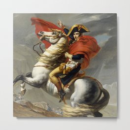 Napoleon Crossing the Alps by Jacques Louis David Metal Print