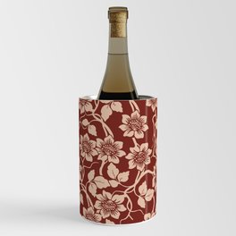 Heritage Floral Pattern  Red and Cipria Wine Chiller