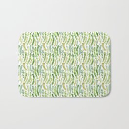 Fern Pattern Bath Mat | Leaves, Pattern, Leaf, Vine, Green, Drawing, Watercolour 