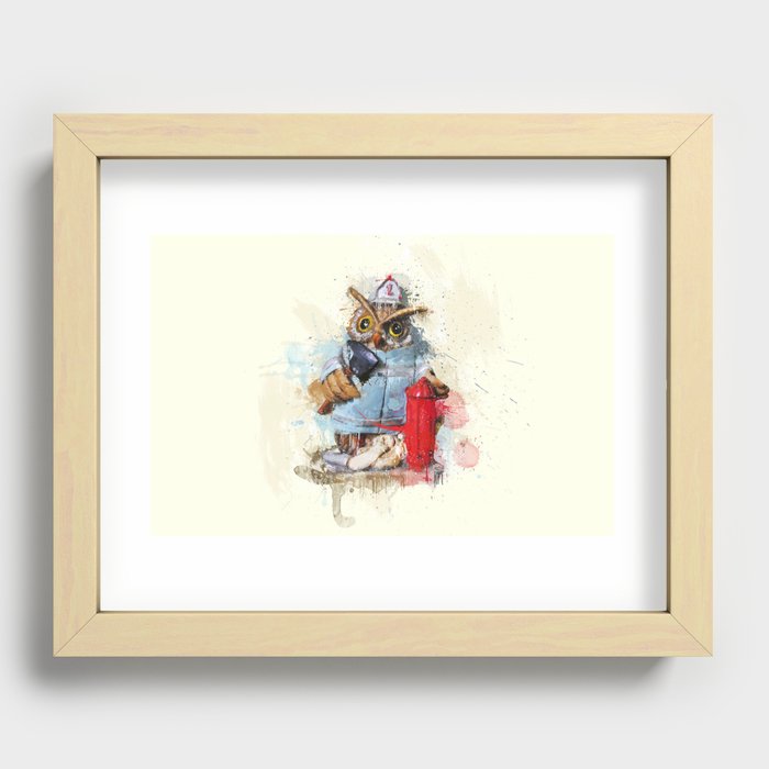 FireOwl Recessed Framed Print