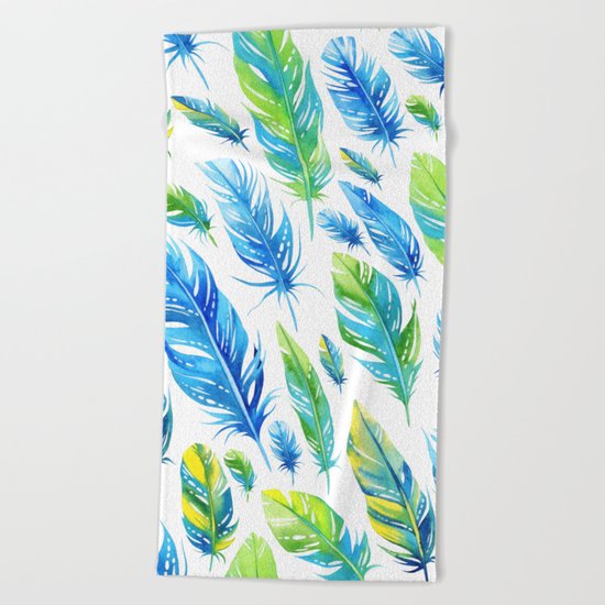 Feathers Pattern 03 Beach Towel