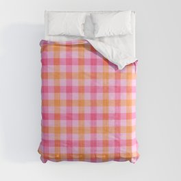 Cute Colorful Summer Pink Gingham Comforter