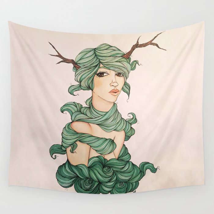 The girl from the forest Wall Tapestry