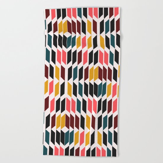 Geometric vision Beach Towel