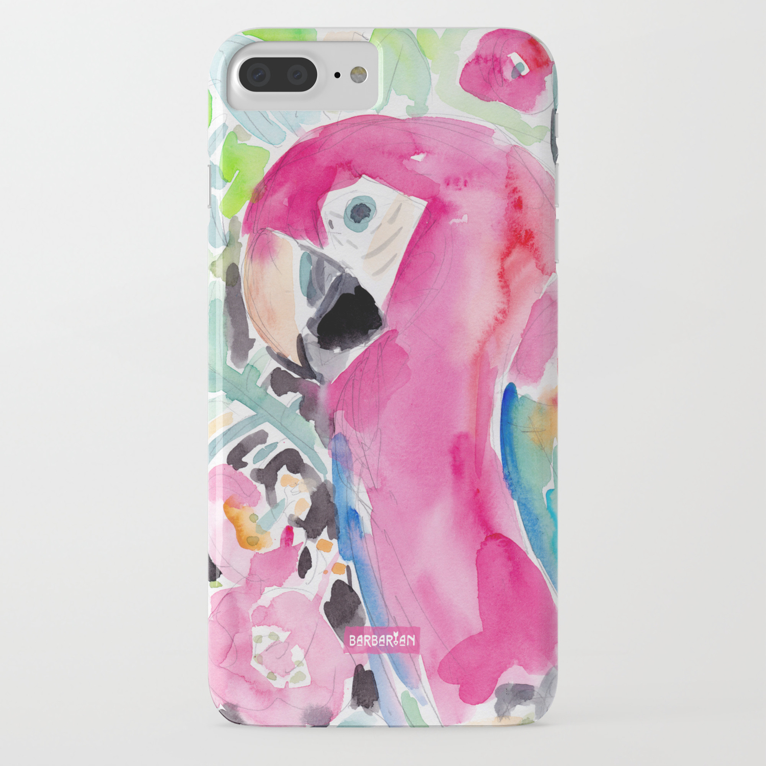 Pink Macaw iphone case