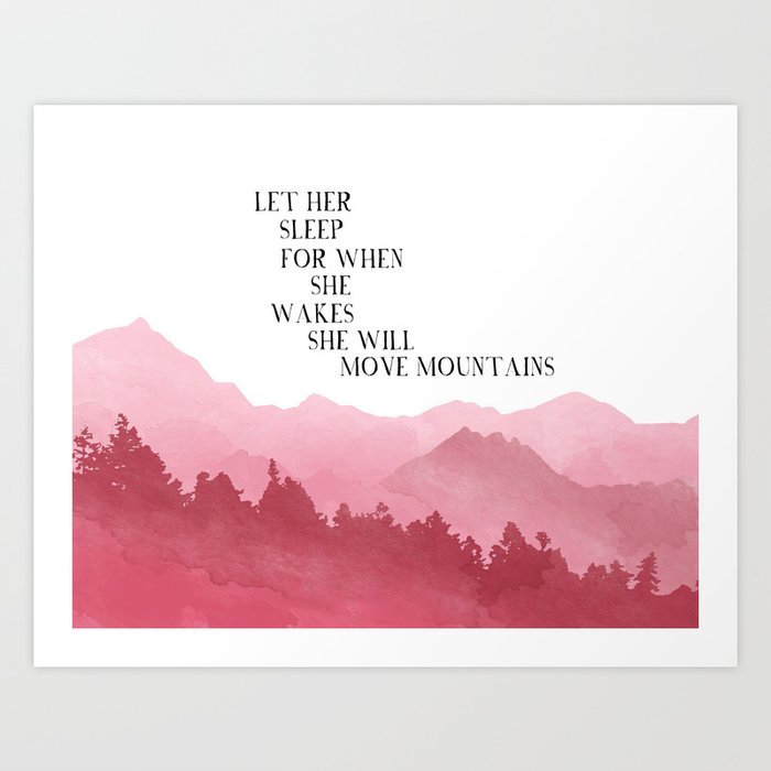 'Let Her Sleep for When She Wakes She Will Move Mountains' Canvas Art 