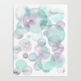 Bubbles light colors palette Poster