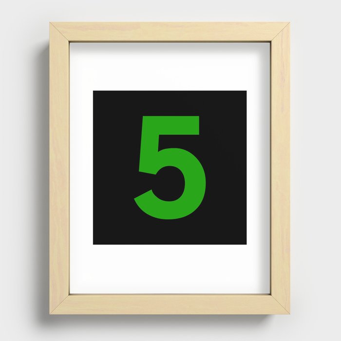 Number 5 (Green & Black) Recessed Framed Print