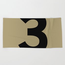 Number 3 (Black & Sand) Beach Towel
