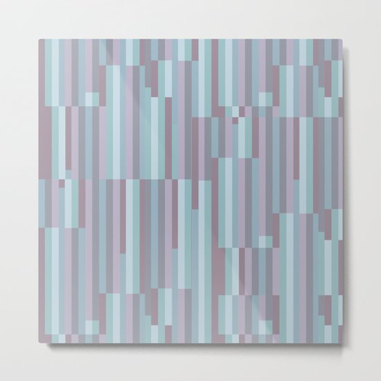 PLUM TURQUOISE STRIPES MINIMALIST Metal Print