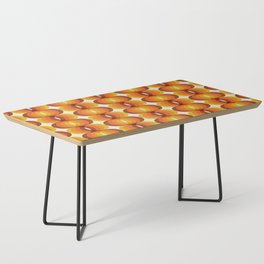 Orange, Brown, and Ivory Retro 1960s Wavy Pattern Coffee Table