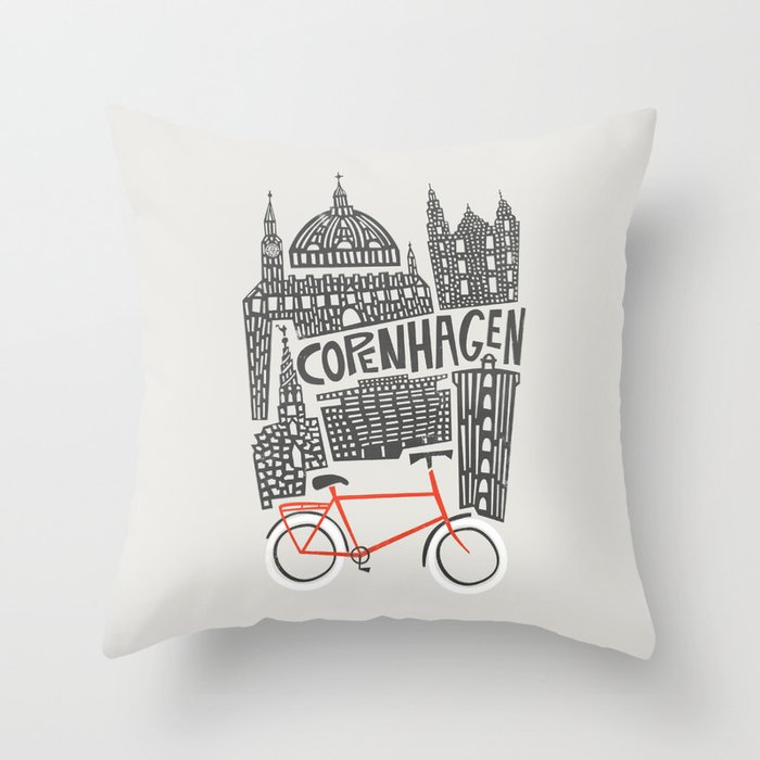Copenhagen Cityscape Throw Pillow