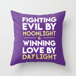 Fighting Evil By Moonlight Throw Pillow