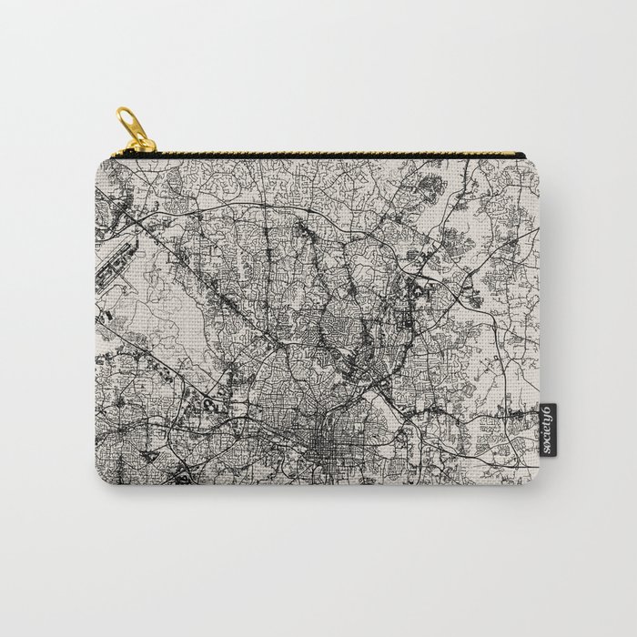  Raleigh, North Carolina City Map Drawing Carry-All Pouch