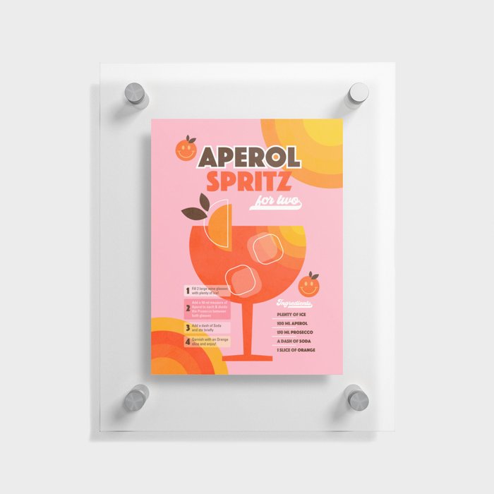 Retro Cocktail Nº1 Aperol Spritz Floating Acrylic Print