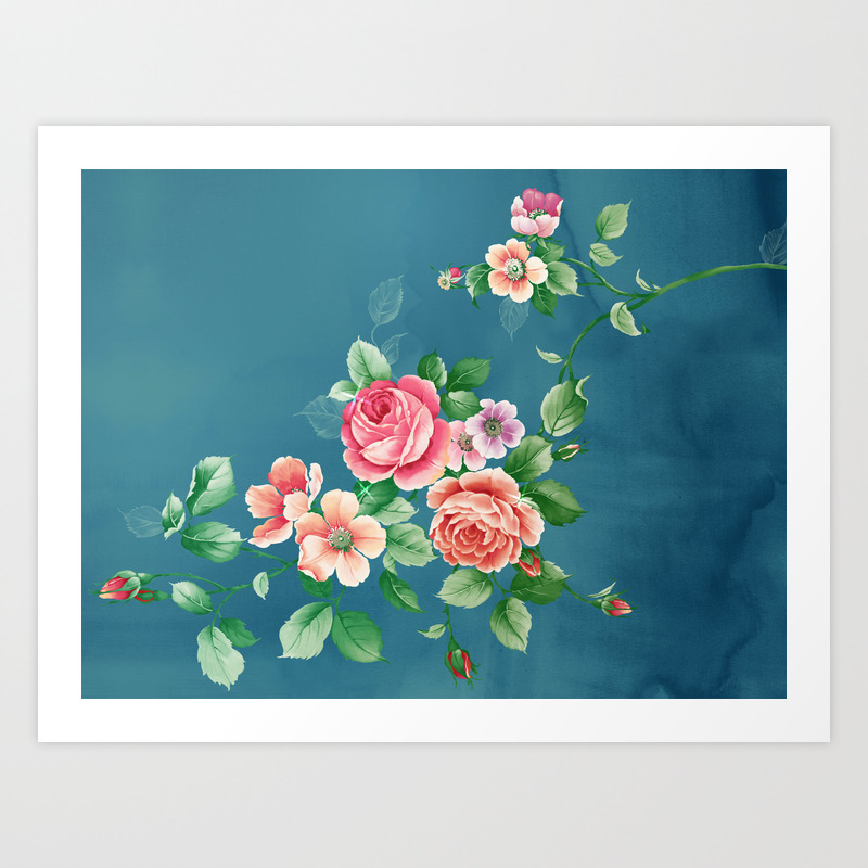 Chinese Art Paintings Flower And Green Leaves To Brighten Your
