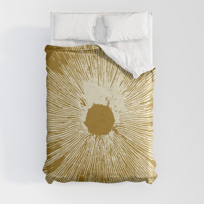 Mushroom Spore Print (Yellow) Comforter