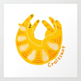 Croissant Cat Art Print