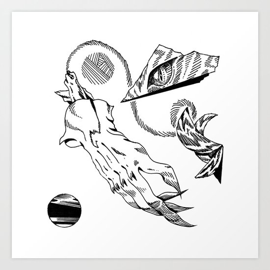 Cat Hand Art Print