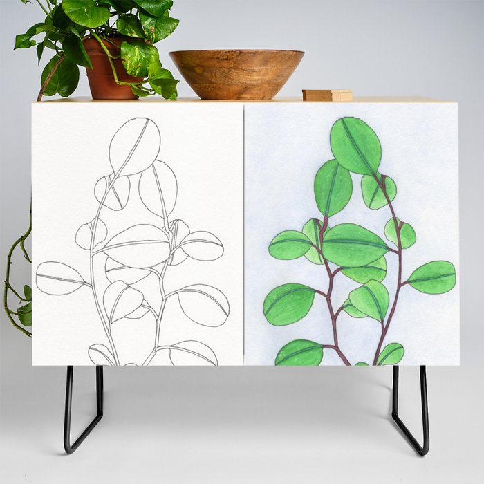 Mirrored leaves Credenza