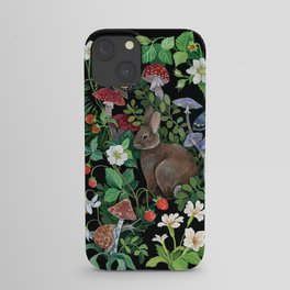 Rabbit and Strawberry Garden iPhone Case