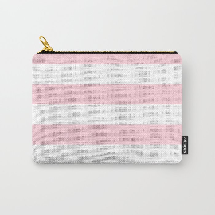 Light Soft Pastel Pink Cabana Tent Stripes Carry-All Pouch
