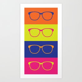 Popart Hipster Eyeglasses Art Print